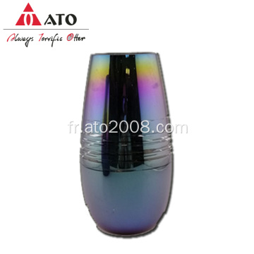 Vase en verre ato avec vase en verre coloré électroplate